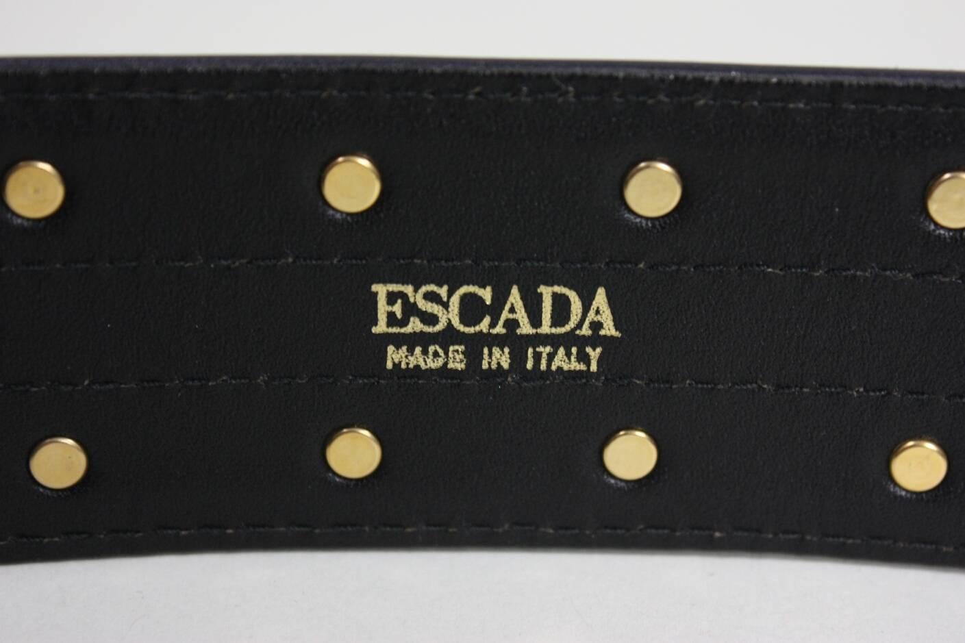 Women's 1980's Escada Leather Belt with Stars