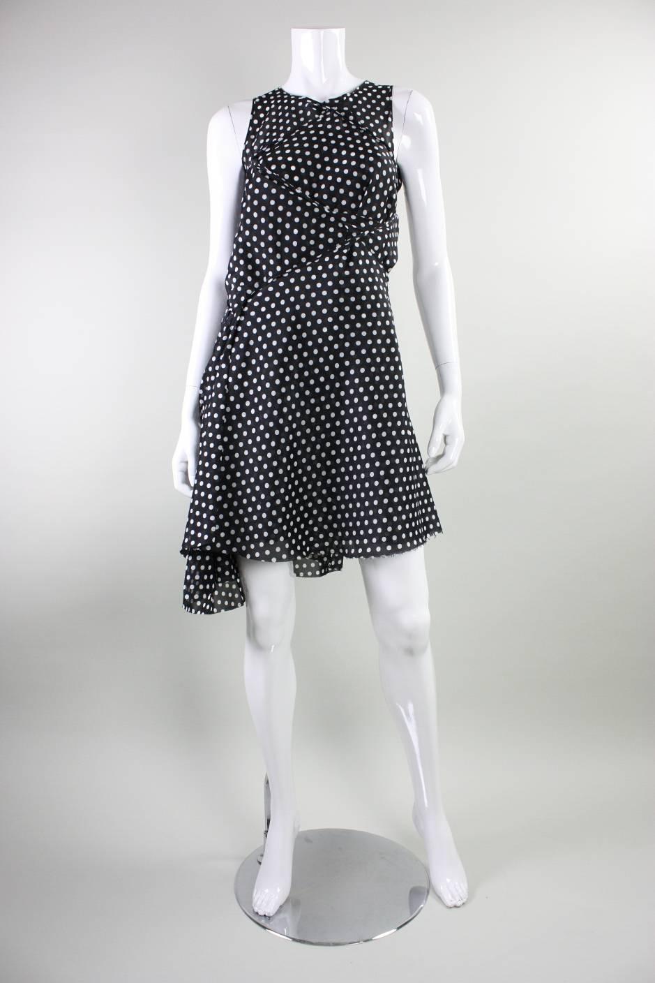Black 2003 Comme des Garcons Dotted Asymmetrical Dress For Sale