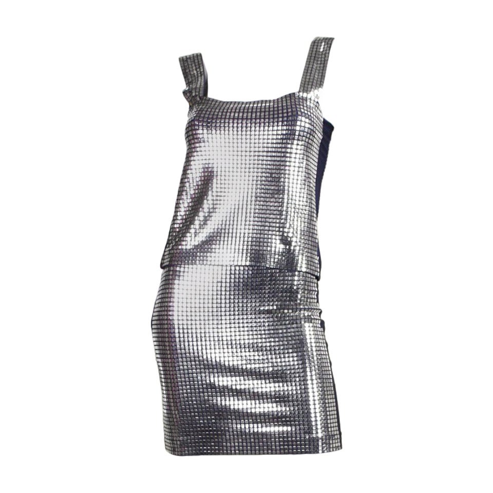 Paco Rabanne Metal Studded Ensemble, 1980s  For Sale