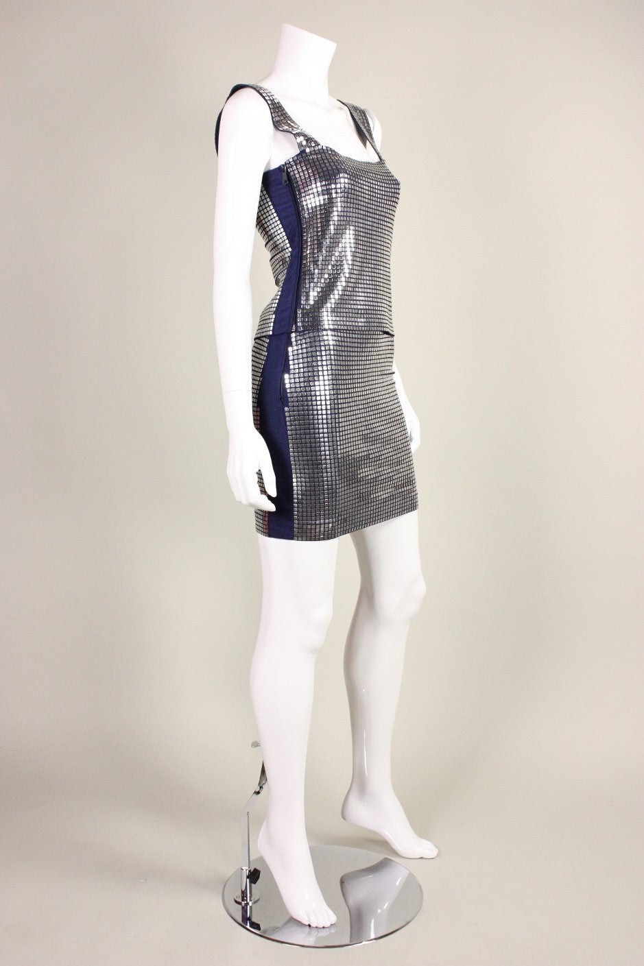 Paco Rabanne Metal Studded Ensemble, 1980s  In Excellent Condition For Sale In Los Angeles, CA