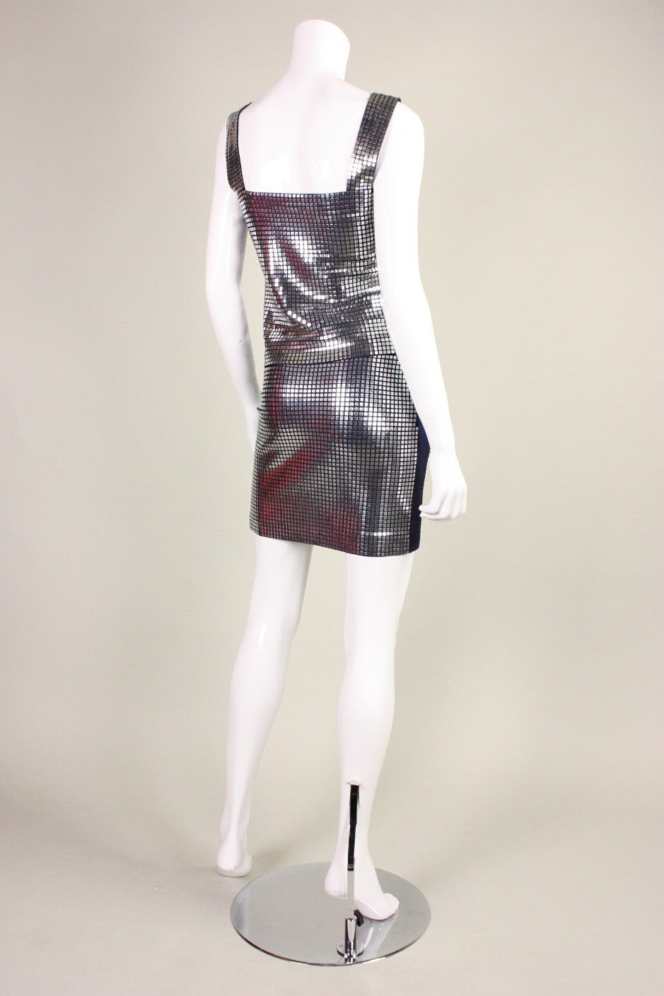 Gray Paco Rabanne Metal Studded Ensemble, 1980s  For Sale