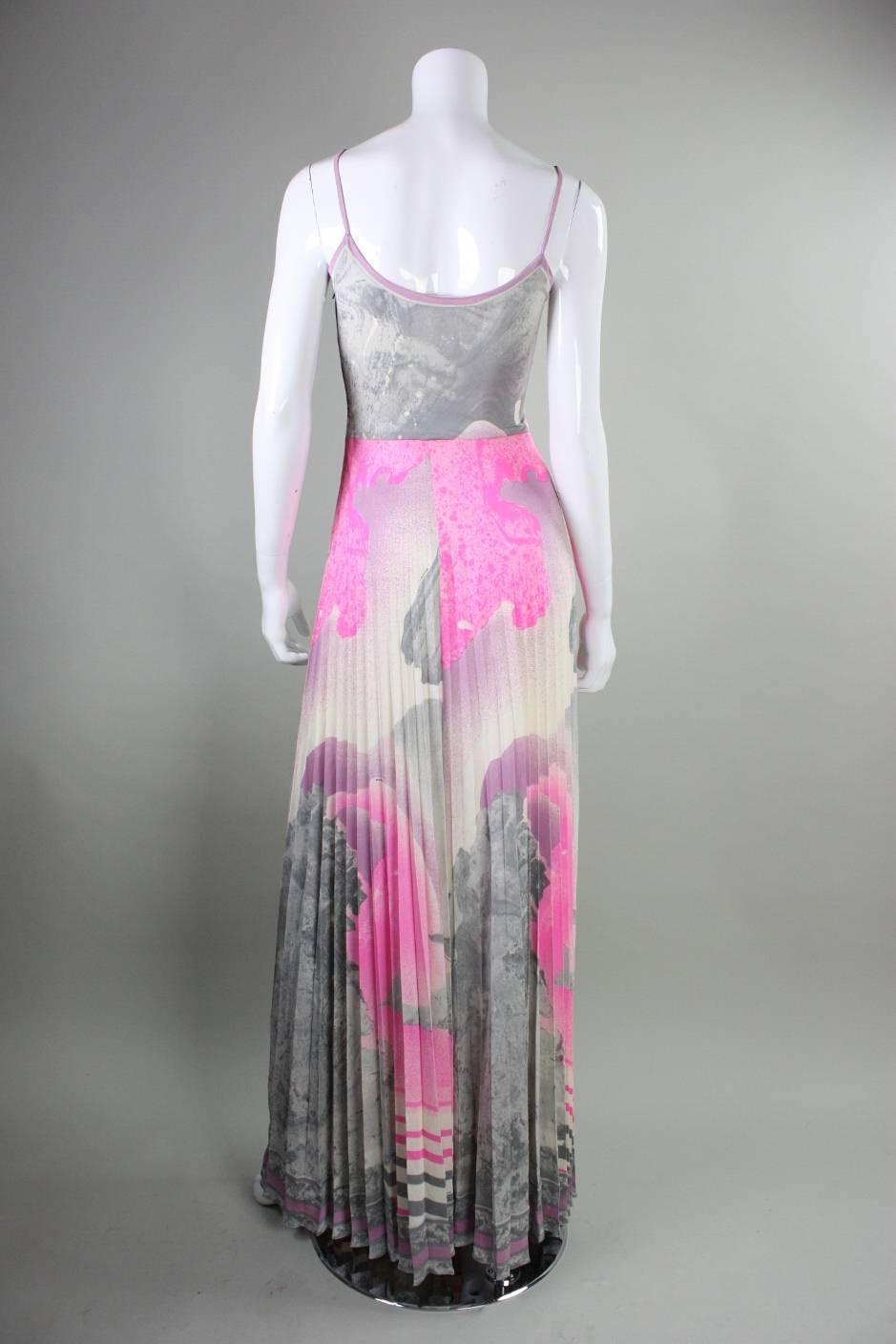 1970's Leonard Paris Jersey Maxi Dress In Excellent Condition For Sale In Los Angeles, CA
