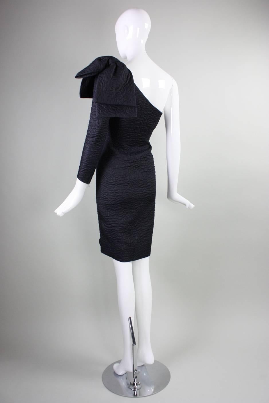 Women's 1980's Yves Saint Laurent One-Shouldered Cocktail Dress For Sale