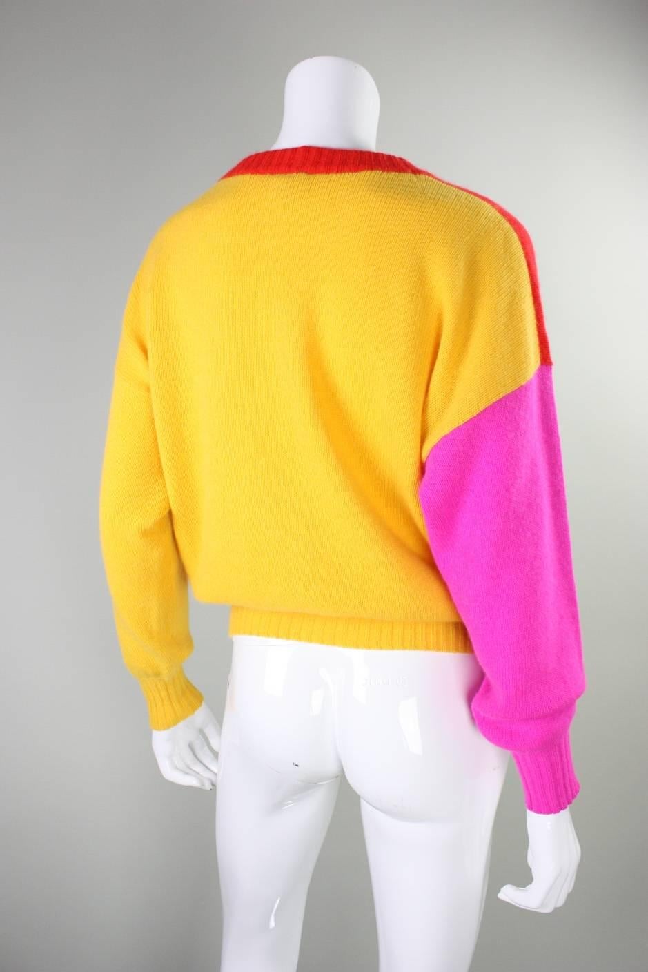 1980's Krizia Figural Sweater In Excellent Condition For Sale In Los Angeles, CA