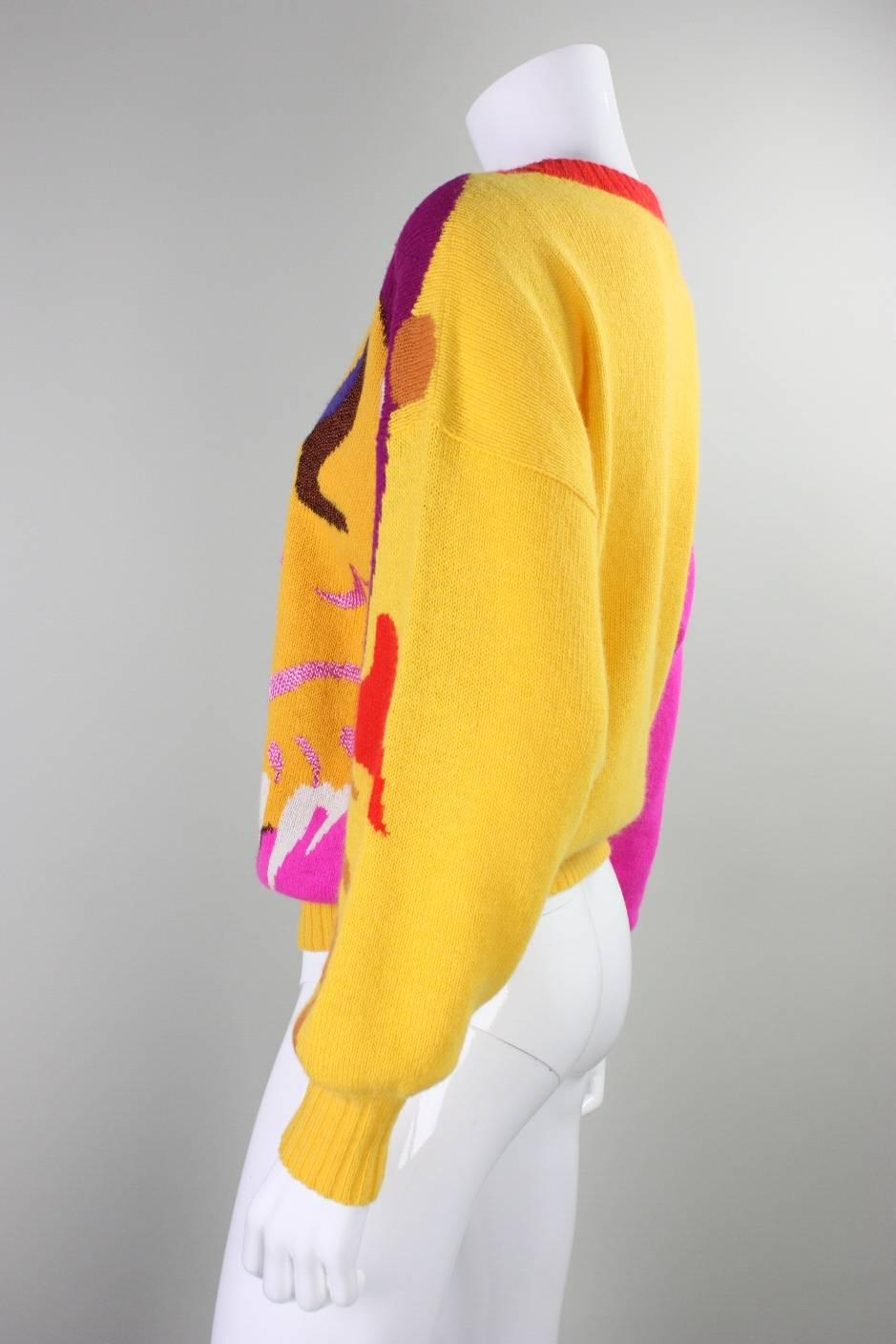 1980's Krizia Figural Sweater For Sale 1