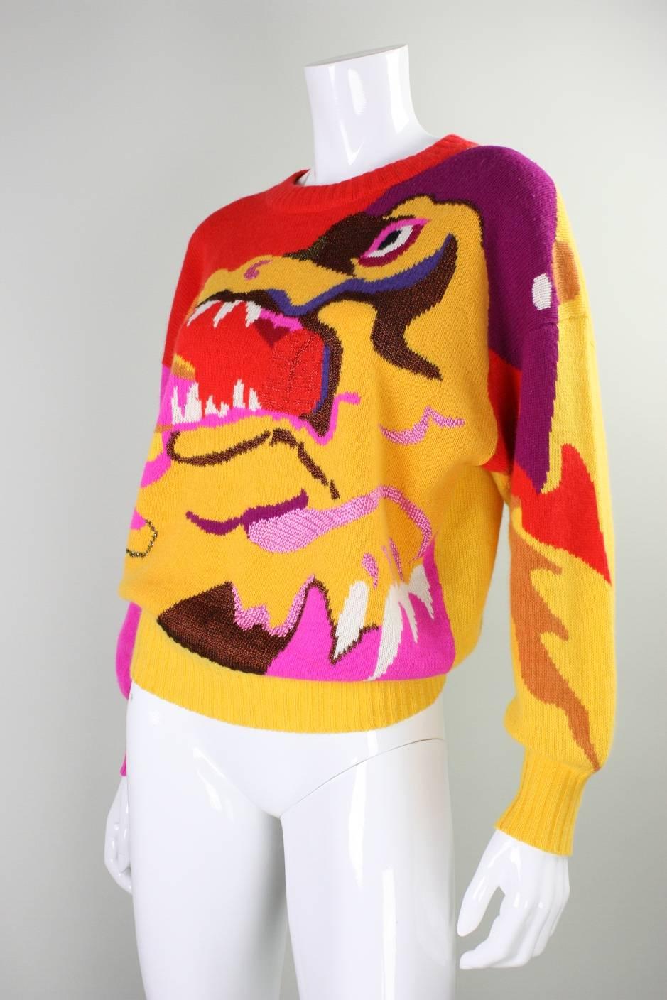 1980's Krizia Figural Sweater For Sale 2