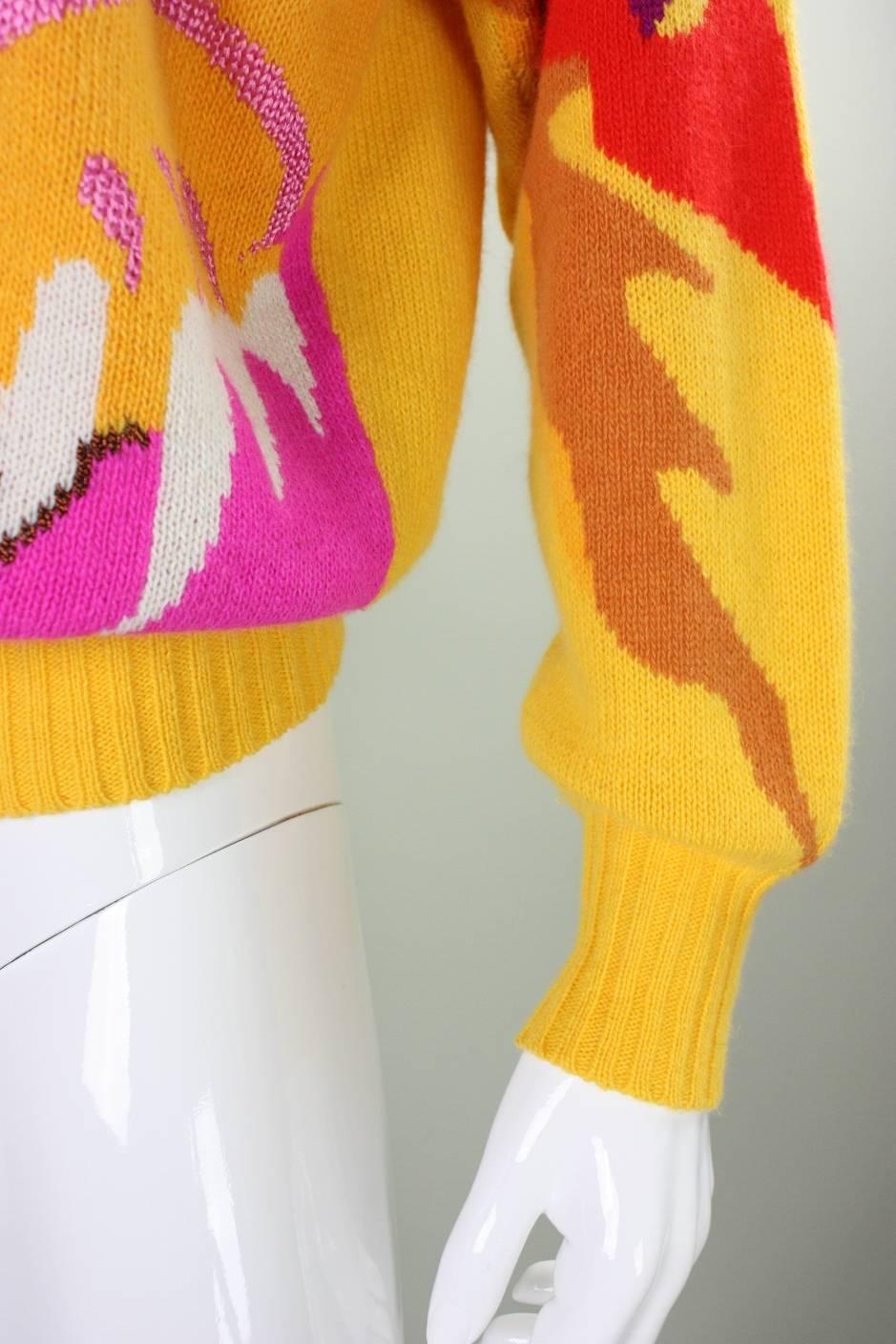 1980's Krizia Figural Sweater For Sale 3