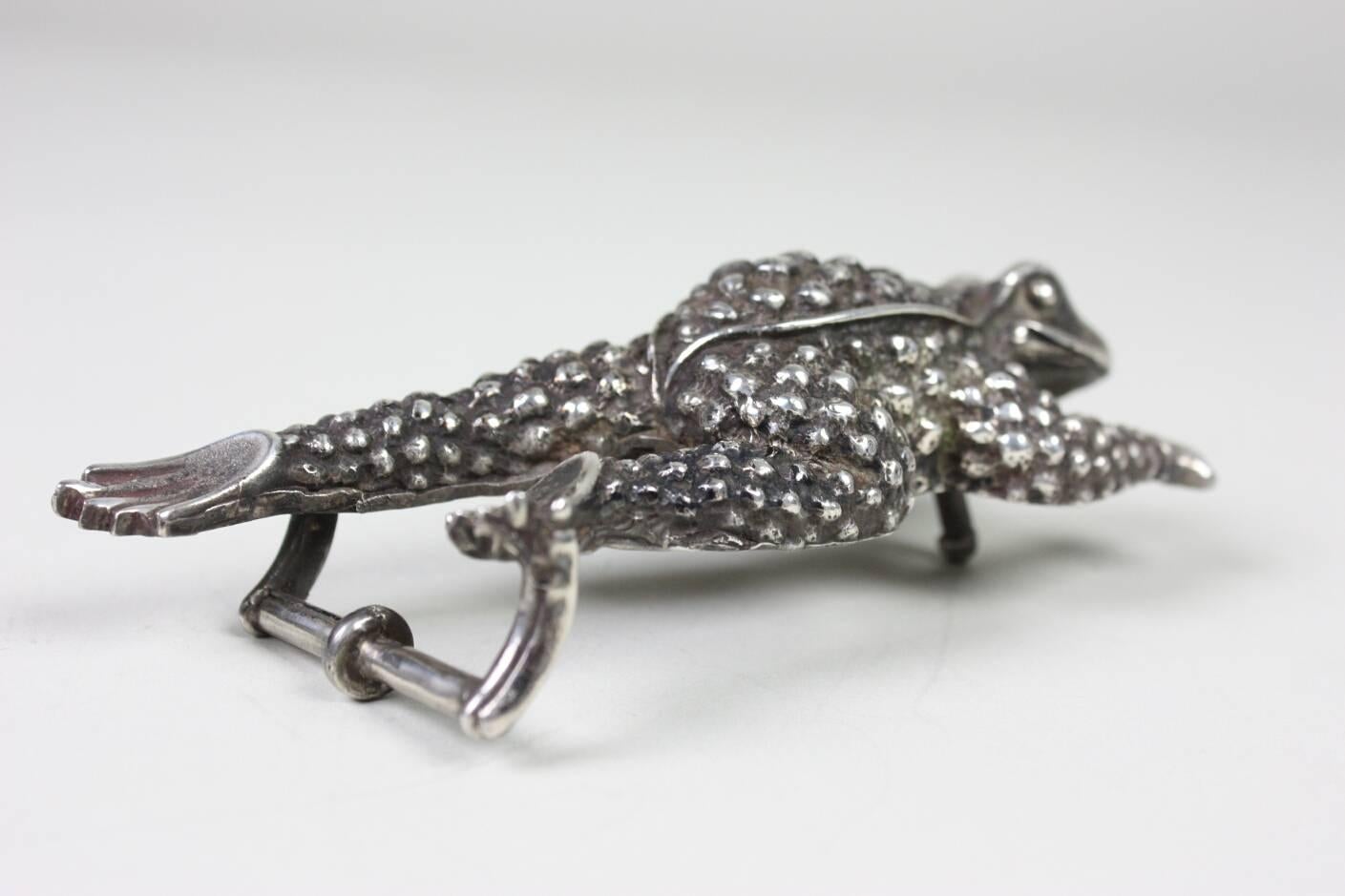 Kieselstein-Cord Sterling Silver Frog Buckle For Sale 1