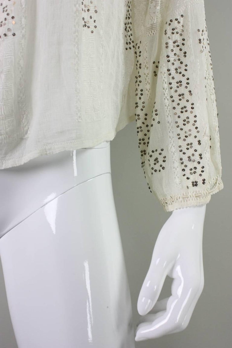 1930's Eastern European Gauze Peasant Blouse For Sale at 1stDibs