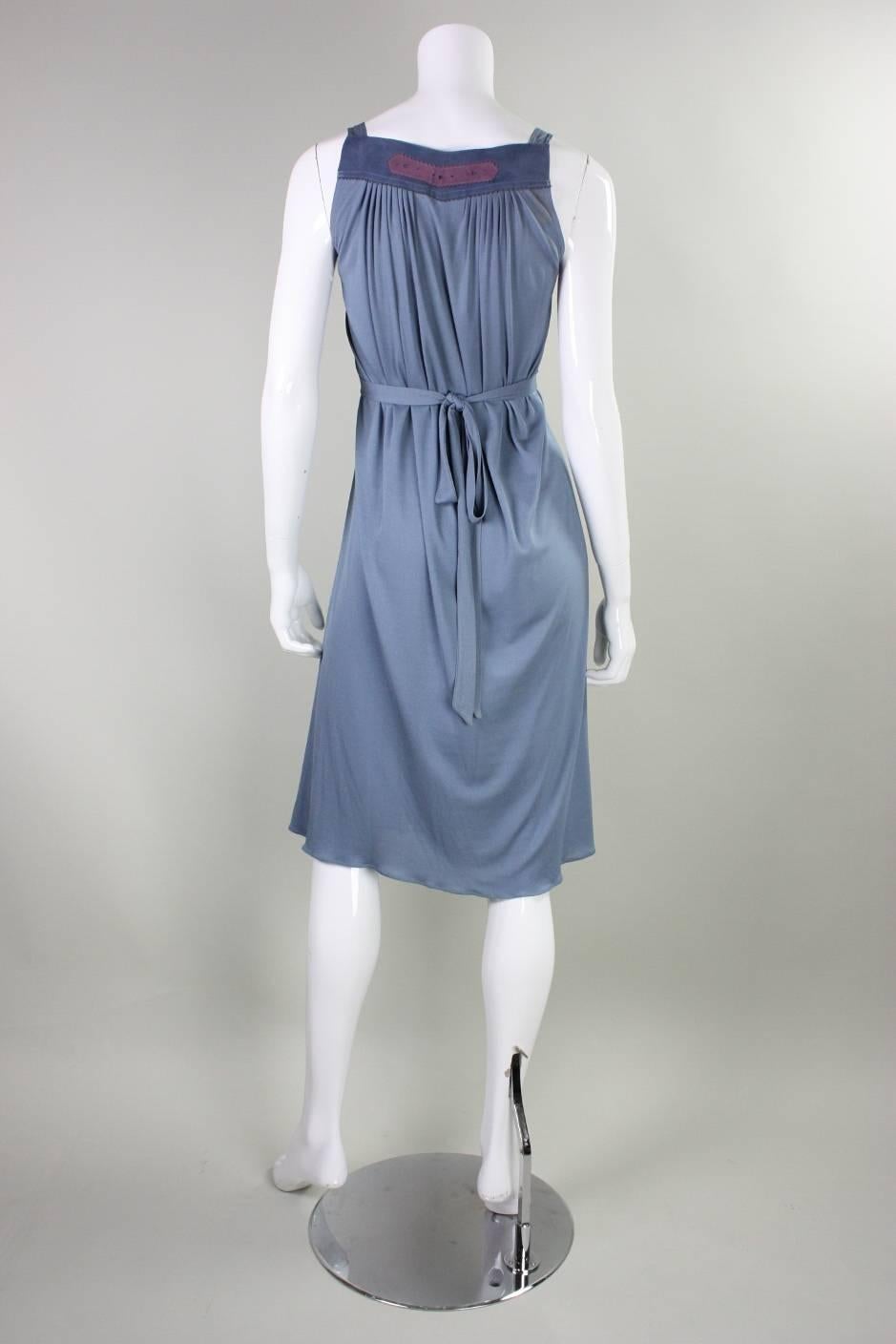 Women's 1970's Ann Buck Matte Jersey & Lace Dress For Sale