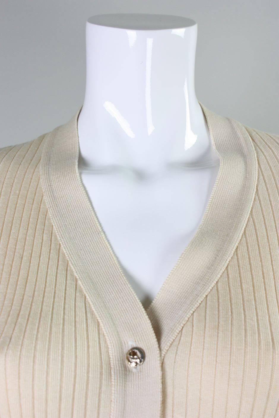 Women's 1970's Hermes Sport Ribbed Cardigan For Sale