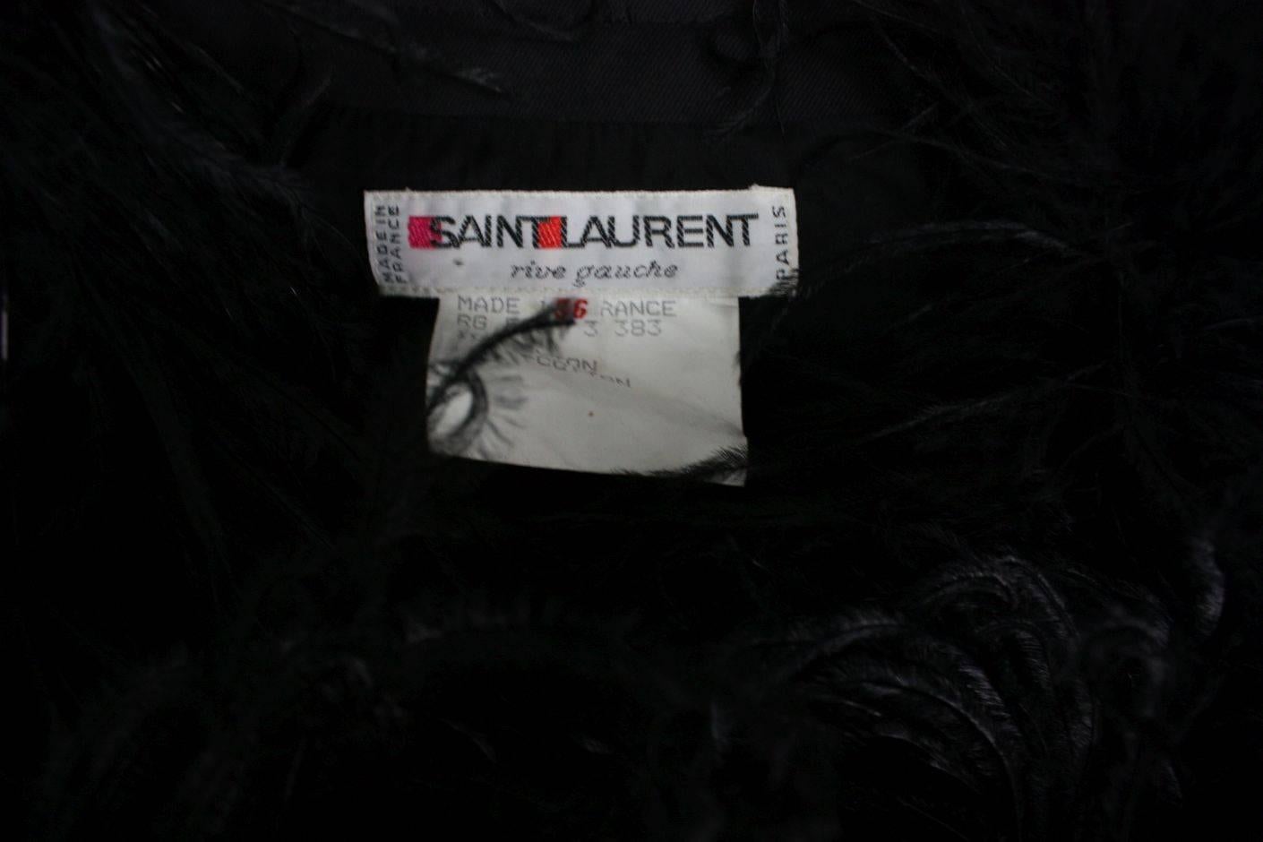 Women's 1980's Yves Saint Laurent Jacket with Ostrich Feather Trim