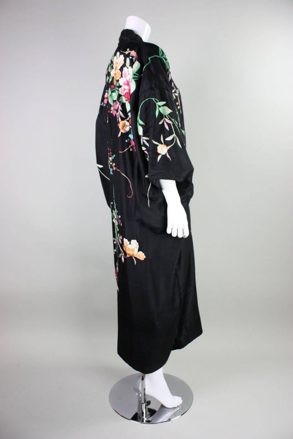 black kimono robe