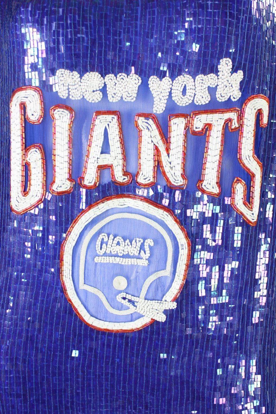 1980's St. Martin Sequined New York Giants Jersey Blouse 2