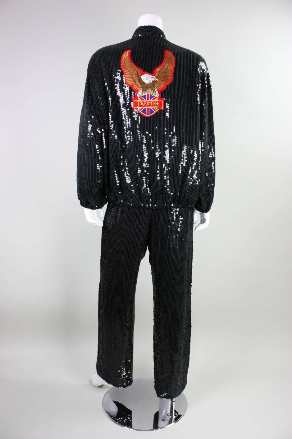 1980's Jeanette for St. Martin Sequined Ensemble In Excellent Condition For Sale In Los Angeles, CA
