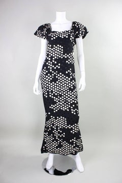 1980's Andrea Odicini Polka-Dotted Silk Gown