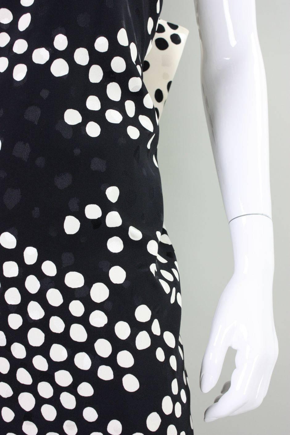 1980's Andrea Odicini Polka-Dotted Silk Gown For Sale 1