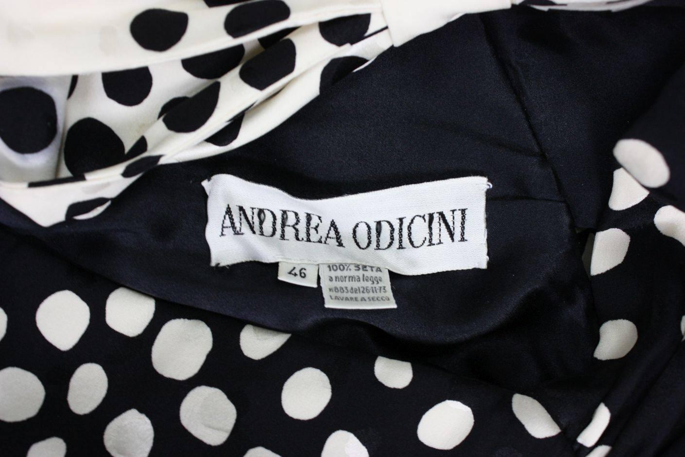 1980's Andrea Odicini Polka-Dotted Silk Gown For Sale 2