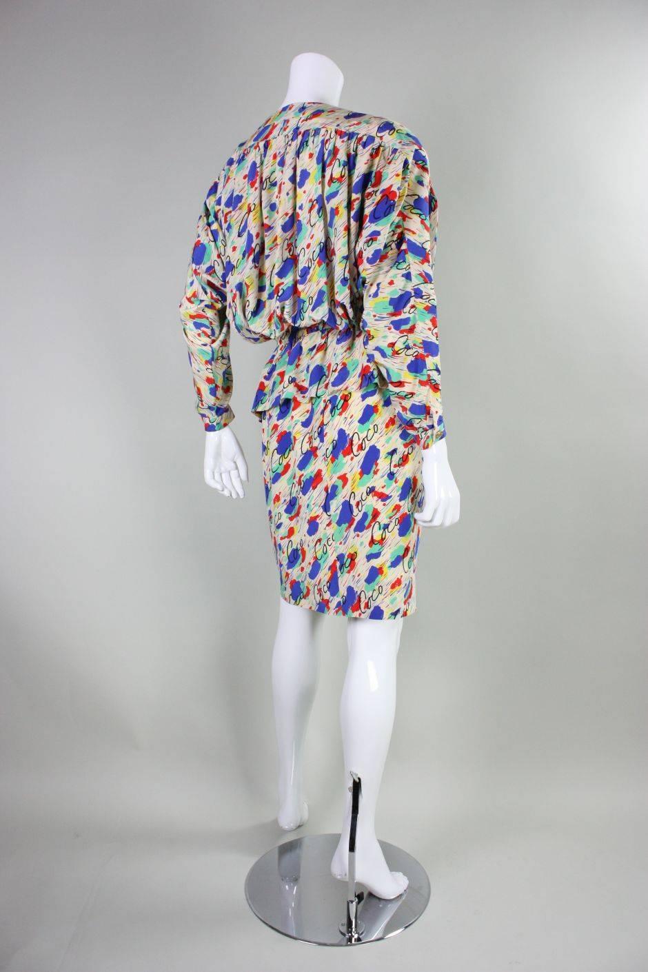 1980's Chanel Silk Ensemble In Excellent Condition For Sale In Los Angeles, CA