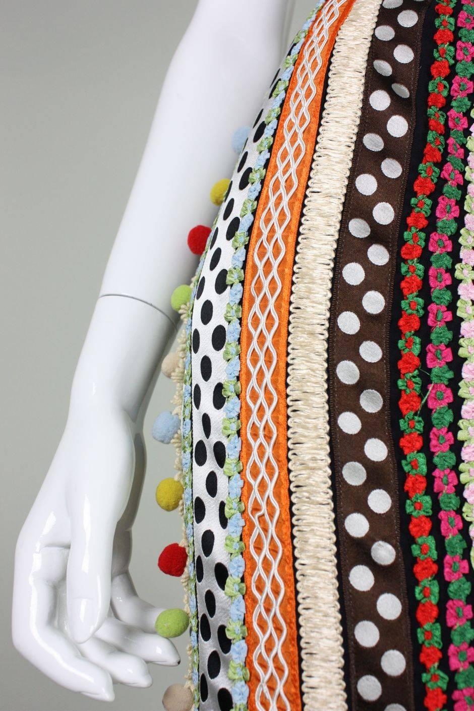 Moschino Mixed Media Ribbon Skirt, 1990s For Sale 1