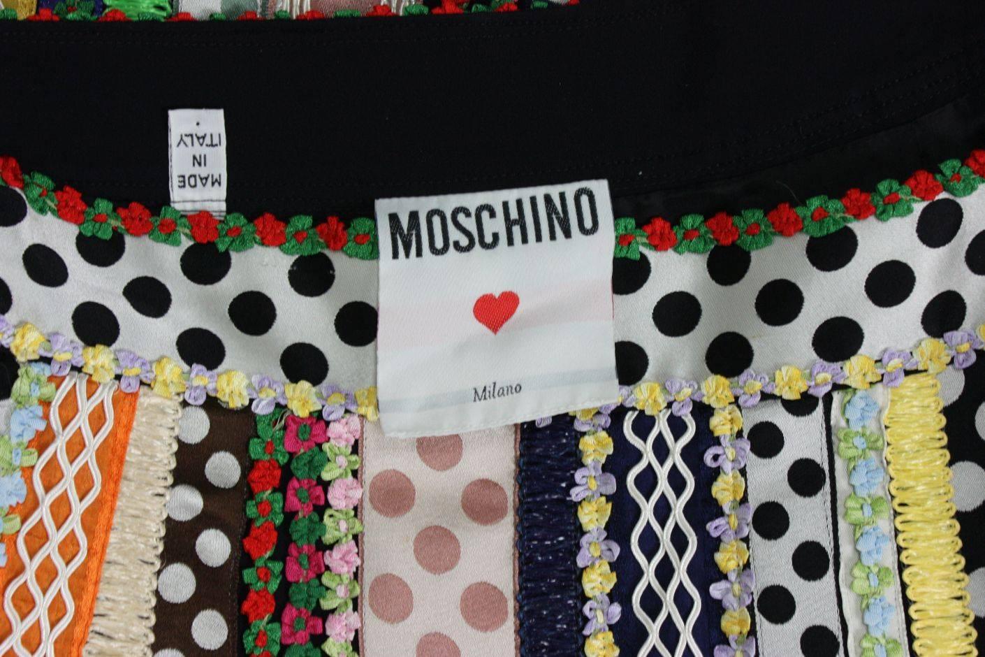 Moschino Mixed Media Ribbon Skirt, 1990s  For Sale 4