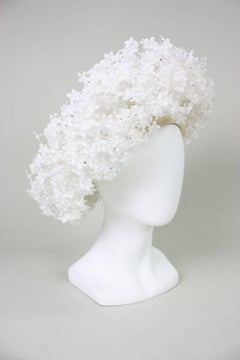 Vintage Jack McConnell Hat with Three Dimensional Flowers