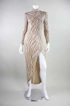1980's Bob Mackie Beaded & Sequined Gown