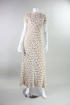 1970's Werle of Beverly Hills Crochet Maxi Dress with Shawl