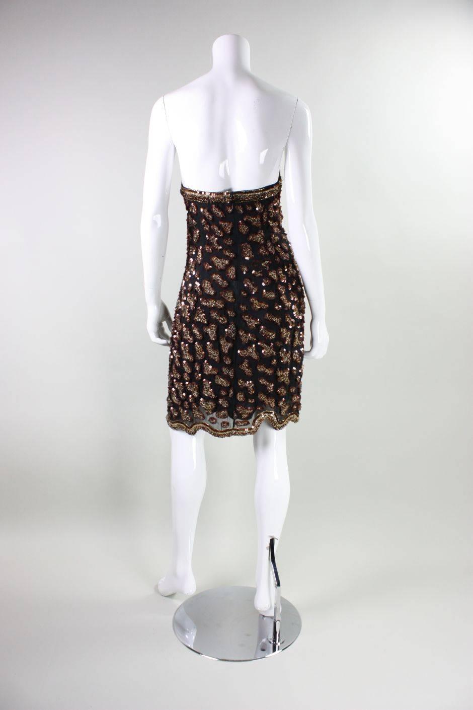 Fabrice Strapless Beaded Cocktail Dress, 1990s  In New Condition For Sale In Los Angeles, CA