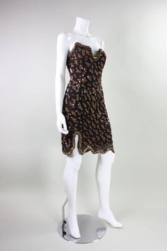 Fabrice Strapless Beaded Cocktail Dress, 1990s