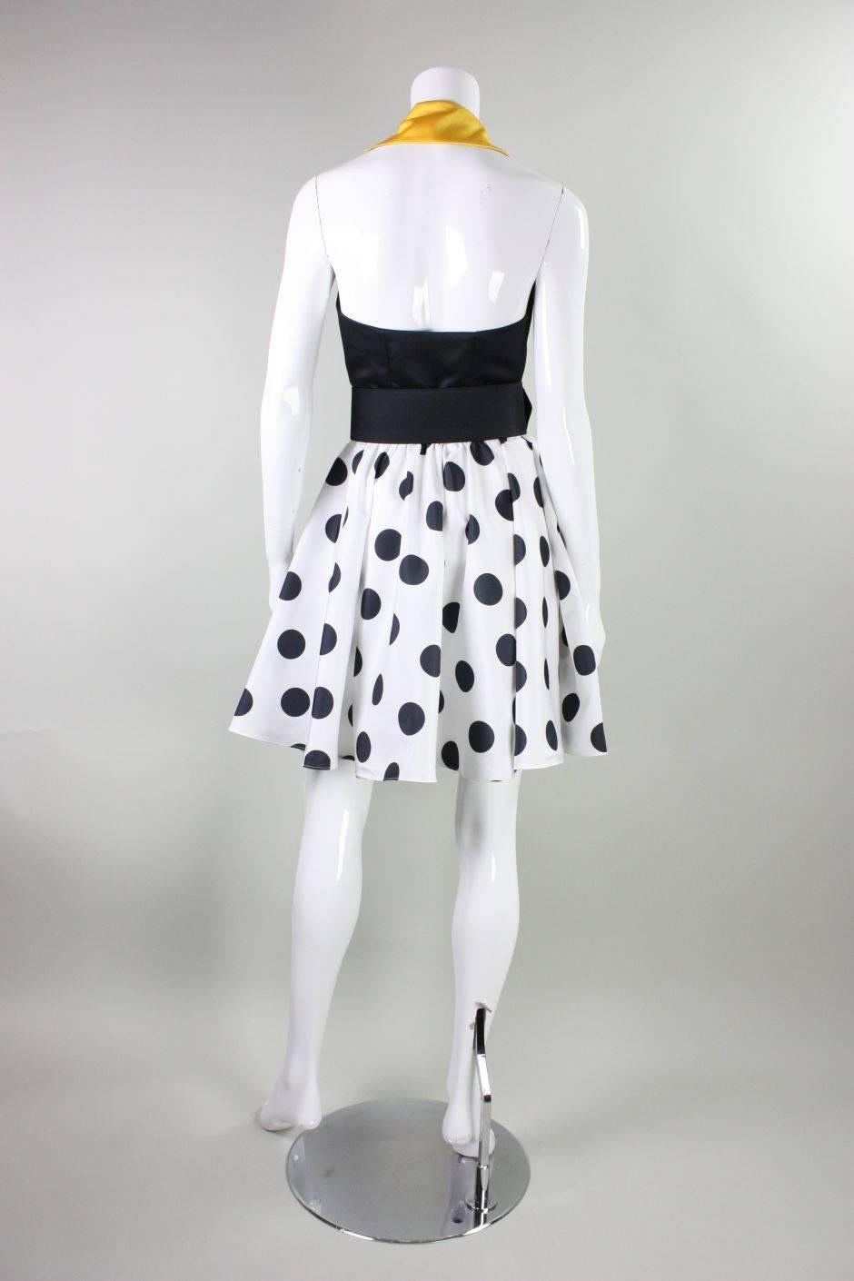 1980's Kathryn Conover Polka-Dotted Halter Dress In Excellent Condition For Sale In Los Angeles, CA
