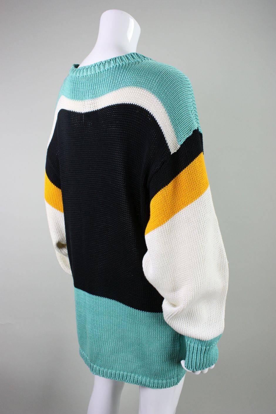 Gray 1980's Szato Sweater with Penguin Applique For Sale