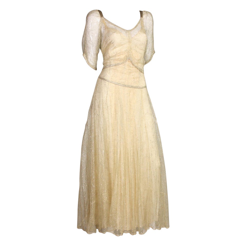 1930's Lame Lace Gown