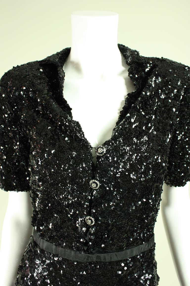 1940's Fully Sequined Evening Gown 2
