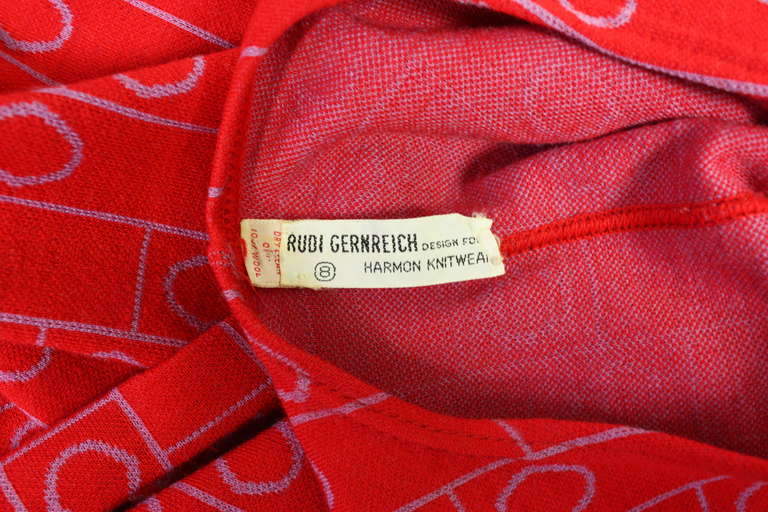 Rudi Gernreich Wool Knit Shift Dress, 1970s  1