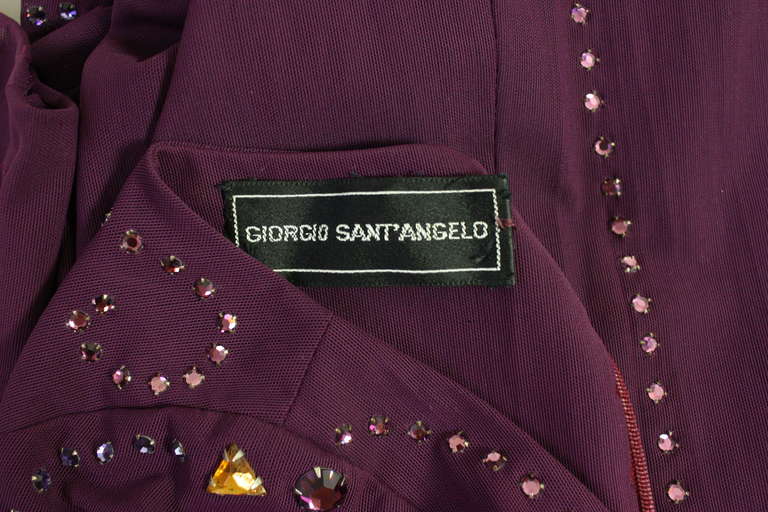Giorgio Sant'Angelo Rhinestone Studded Mesh Dress, 1970s  For Sale 2
