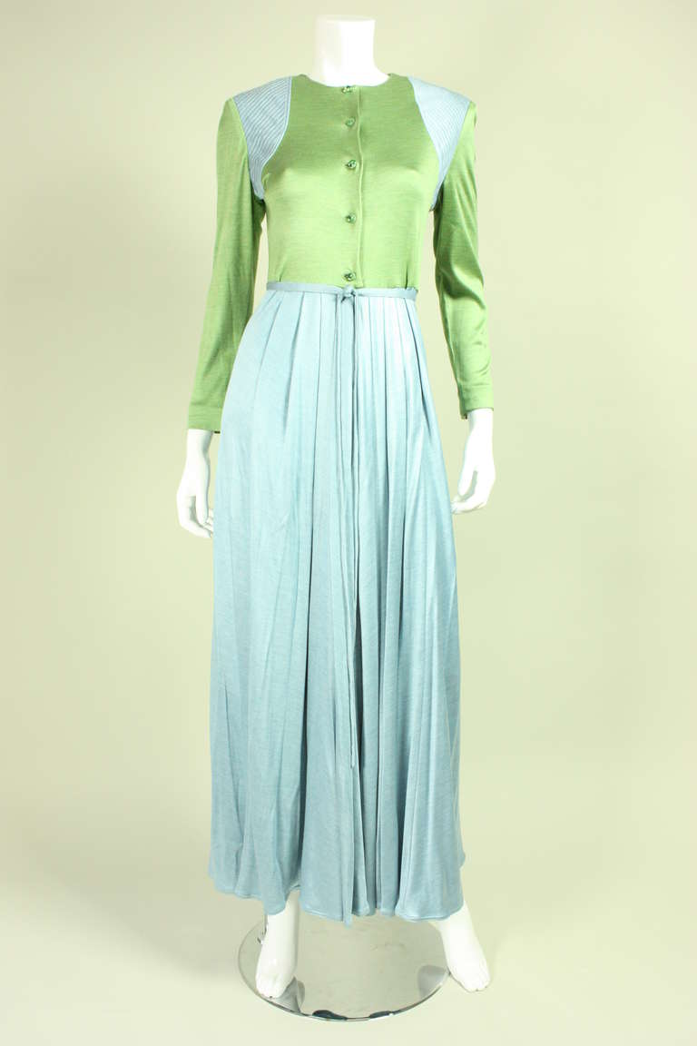 1980's Geoffrey Beene Silk Jersey Dress In Excellent Condition In Los Angeles, CA