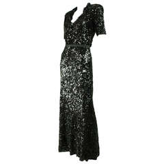 1940's Fully Sequined Evening Gown