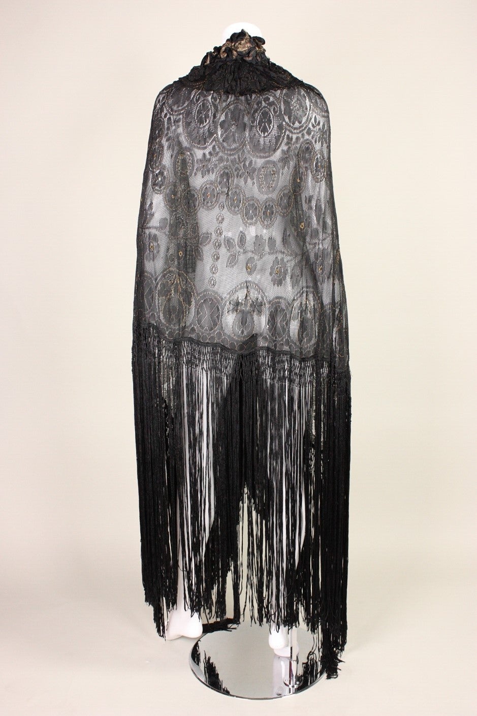 1920's Fringed Lace & Lame Cape 1