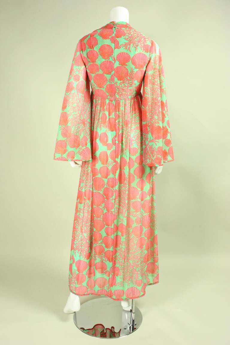 Women's Robert-David Morton Seashell Dress, 1970s  For Sale