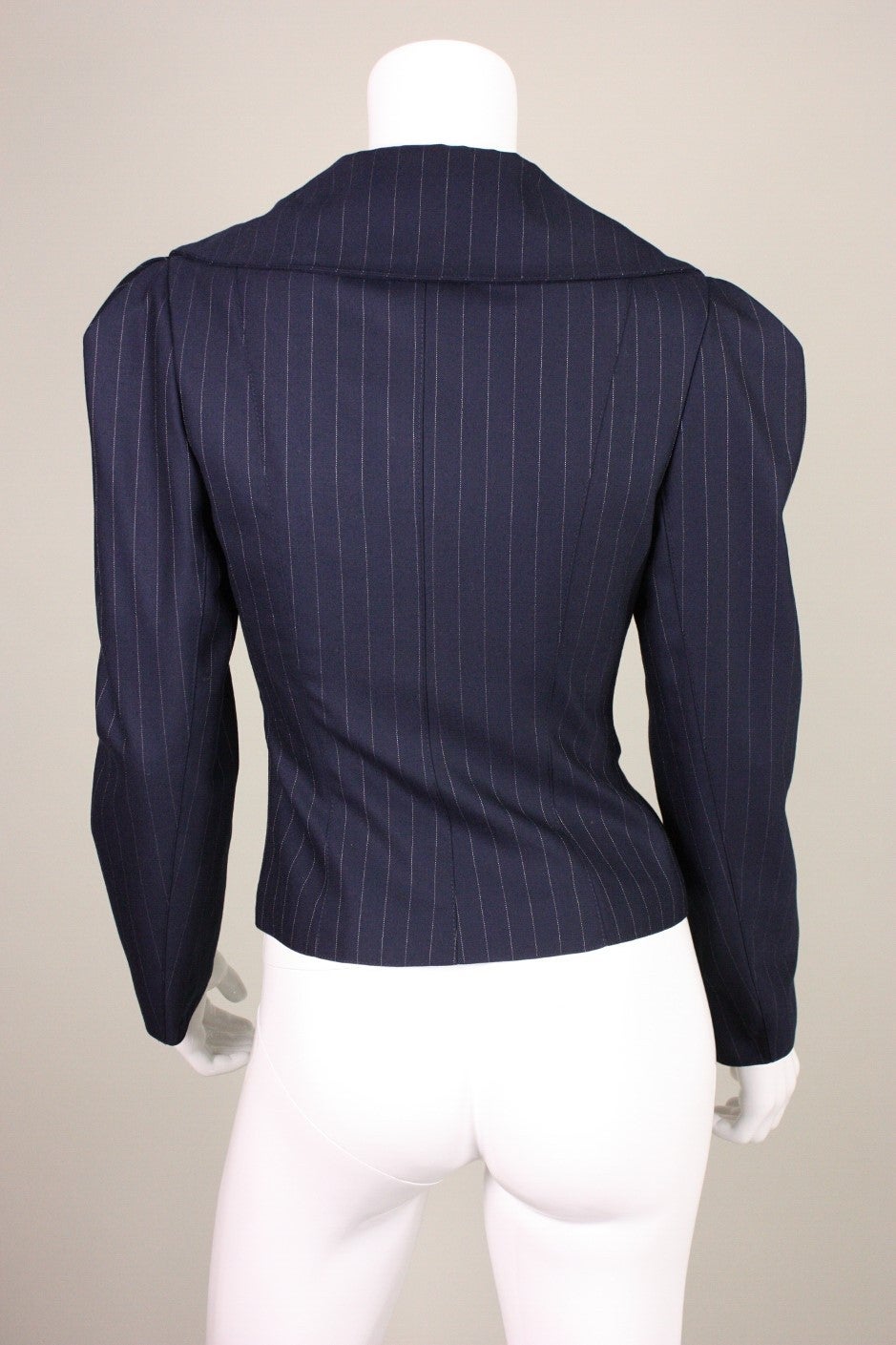 1990's Norma Kamali Pinstriped Blazer In Excellent Condition In Los Angeles, CA