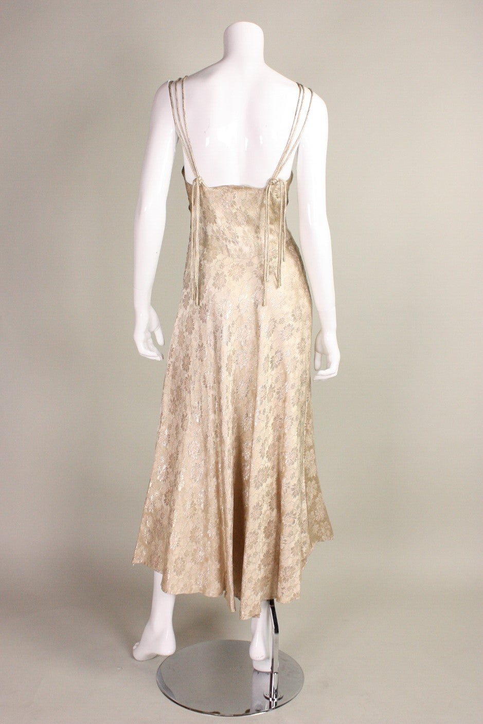 1930's Lamé Bias-Cut Evening Dress For Sale at 1stdibs