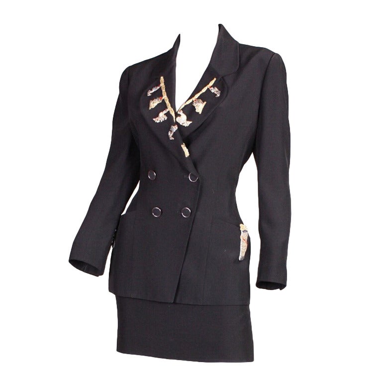 Karl Lagerfeld Embellished Suit, 1990s  For Sale
