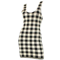 1991 Alaia Black and White Tati Bodycon Dress