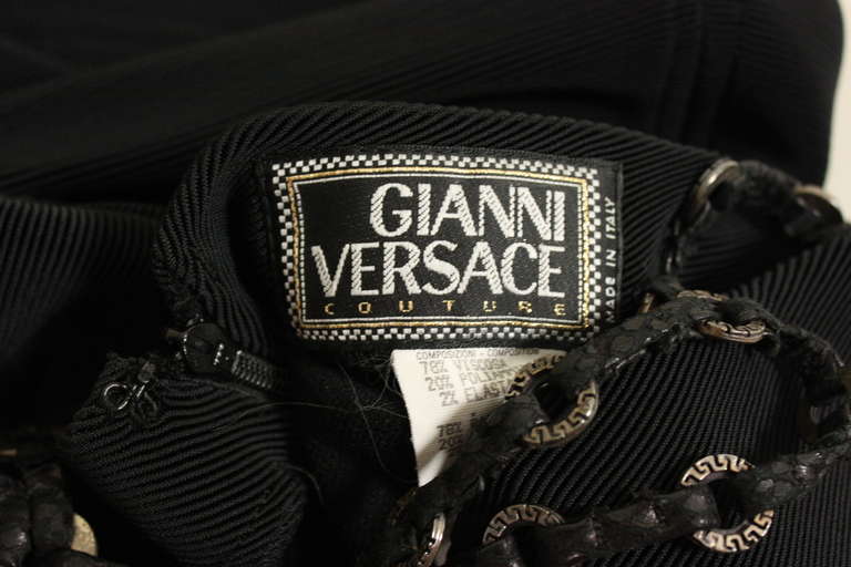 1990's Versace Sculpted Dress with Leather Straps 4