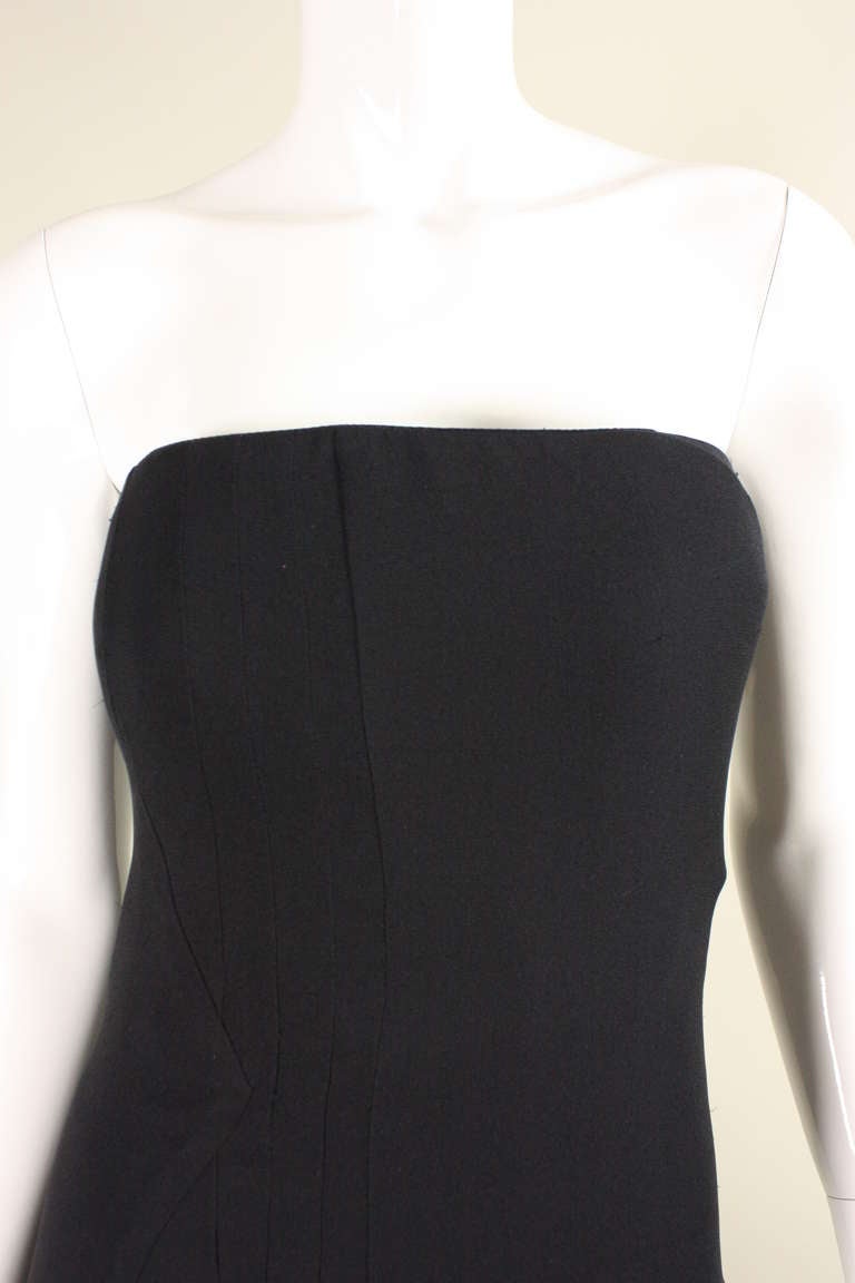 Versace Couture Strapless Dress with Asymmetrical Hem, 1990s  For Sale 1