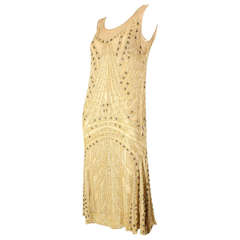 1920's Beaded Silk Flapper Dress