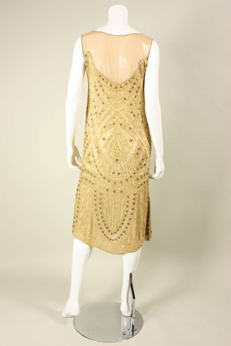 1920's Beaded Silk Flapper Dress In Excellent Condition For Sale In Los Angeles, CA