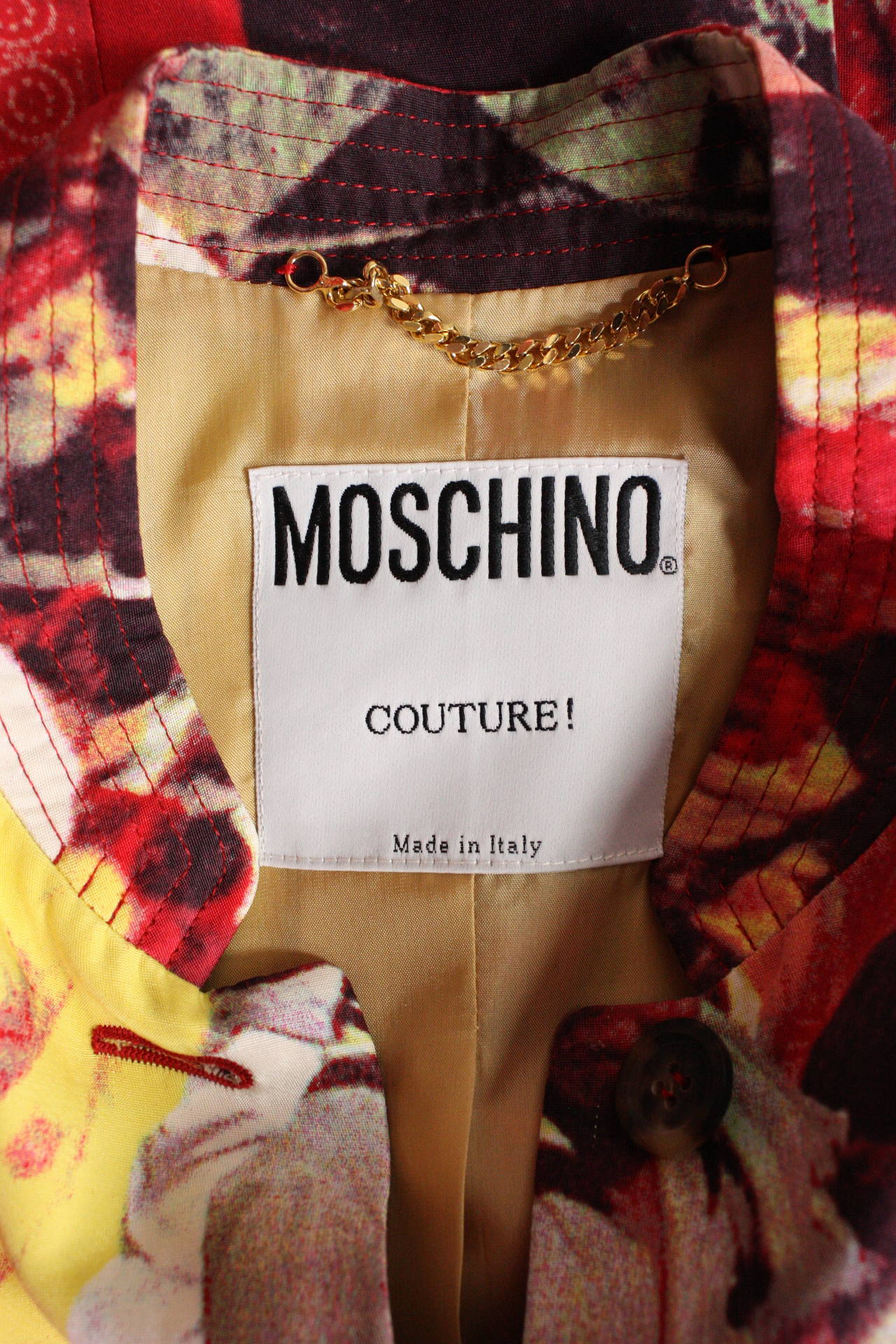 1990's Moschino Coat with Photo Realistic Print 5