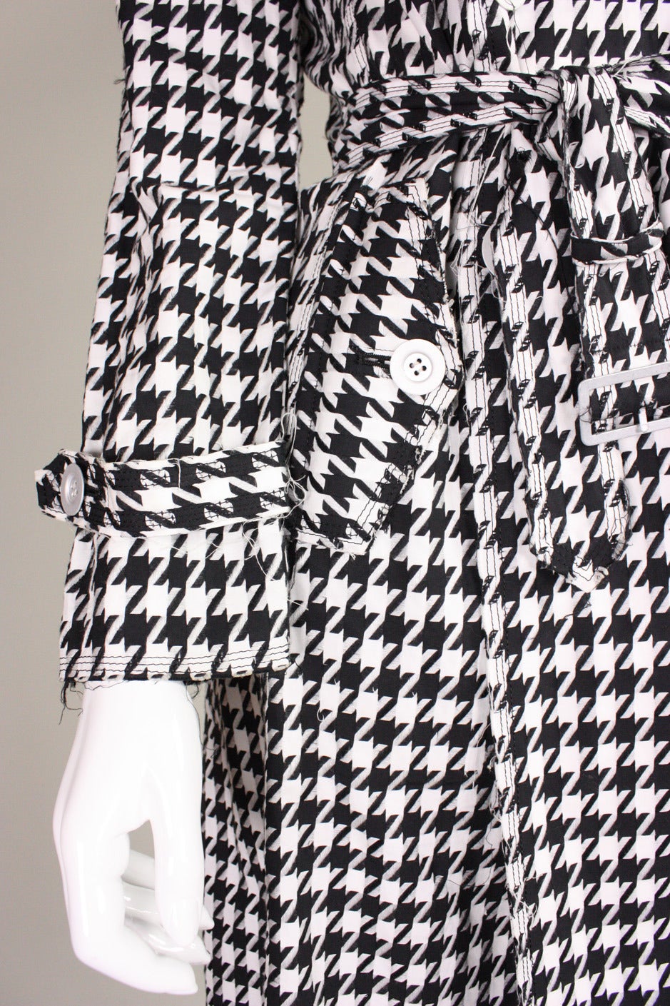 Junya Watanabe for Comme des Garcons Houndstooth Trench For Sale 2